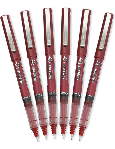 Pilot Precise V7 Stick Rolling Ball Pens, Fine Point, Red In