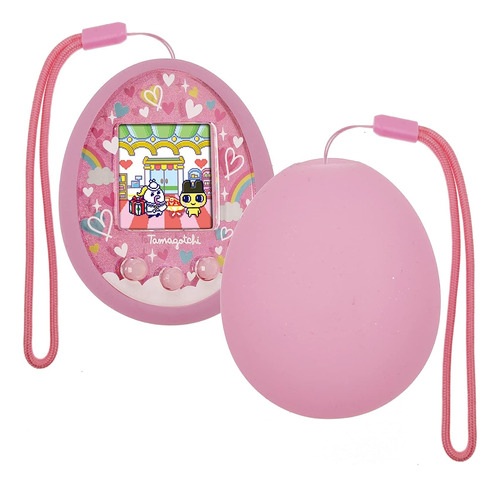 (pink) - Xcivi Silicone Cover And Lanyard For Tamagotchi On