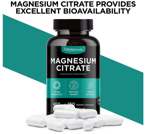 Citrato De Magnesio 400mg X 180 Capsulas