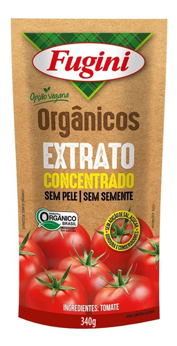 Extrato De Tomate Orgânico Fugini Sache 340 G