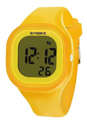 Reloj Mujer Gosasa Snk Cuarzo 45mm Pulso Amarillo En Caucho