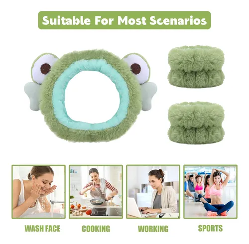 Juego De 3 Piezas De Diadema Y Pulsera De Spa De Rana - Dia.