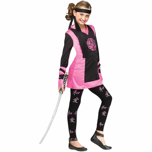 Disfraz Para Niña Ninja Dragón Talla M (8-10) Halloween