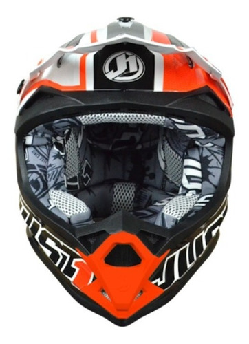 Casco para moto motocross Just1 J32 Pro Rave  black y orange talle S 