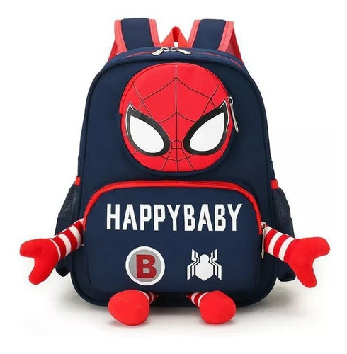Mochila Spiderman Escolar  Preescolar Kinder Impermeable