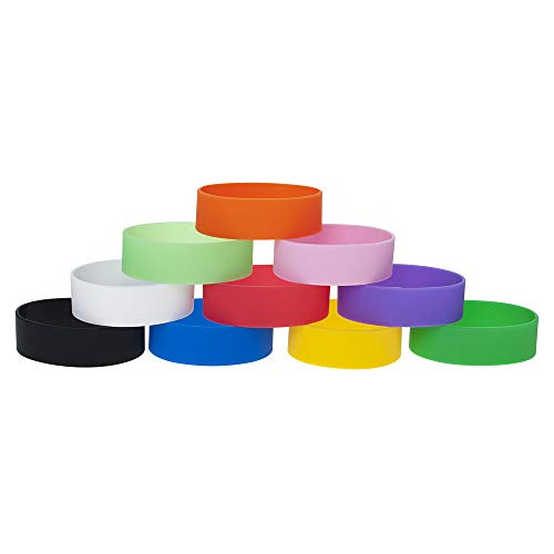20 Pcs Rubber Bracelets 1 Inch Wide Silicone Wristbands...