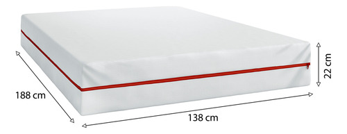 Colchão Umaflex Duo - Espuma Dupla Face - Casal 138x188x22 Capa Removível Cor Branco
