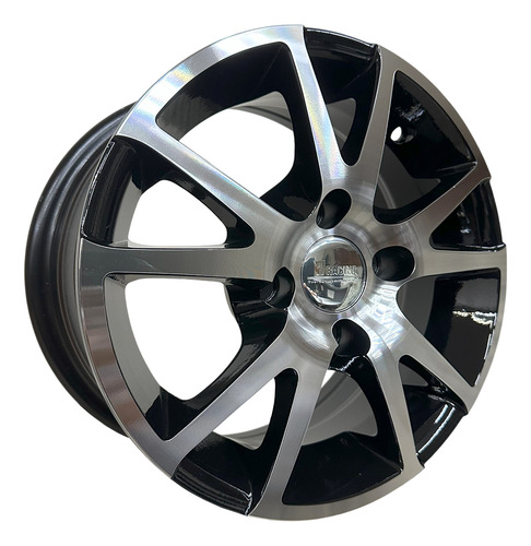 Llanta Deportiva Bk250 R14 4x100 Chevrolet Renault Toyota Vw Diamantado Negro