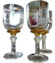 Comprar Juego De Tres Copas De Arte Murano Color Ambar En Perfecto E