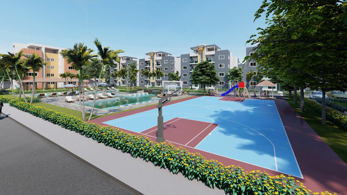 Imagen 9 de 15 de Apartamentos 3hab Listos 2025 C/areas Social, Piscina, Parque Infantil, Cancha Deportiva Y Jardines En Veron - Punta Cana
