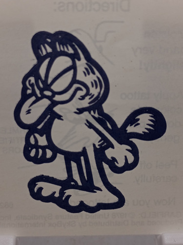 Tatuaje Garfield Temporal De Colección Año 1992 Diseño 4