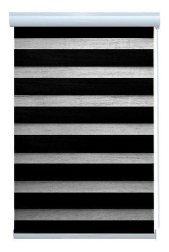 Persiana Rolo Horizontal Zebra Pronta Instalar 1,00x2,20 Cor Preto