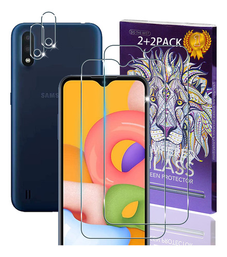 2 + Protector Pantalla Para Samsung Galaxy A01 S Lente 9h Hd