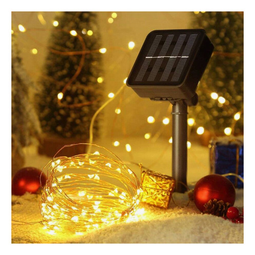 Luz Solar Navideña 12 M 100led
