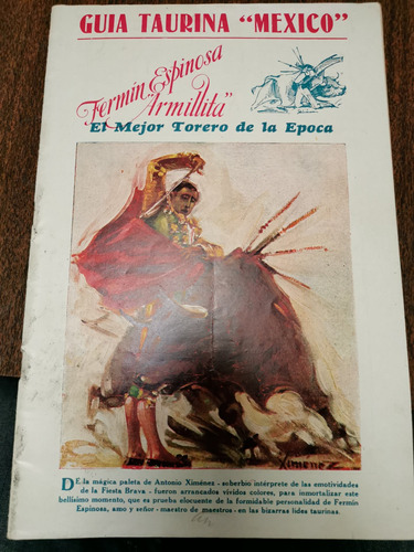 Guía Taurina De México Armillita Año 1935