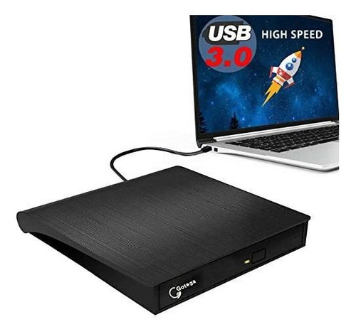 Imagen 1 de 6 de Unidad Dvd Externa, Usb 3.0 Portátil Gotega Negro