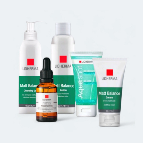 Kit Lidherma X5 Rutina Piel Grasa Niacinamida Salicílico