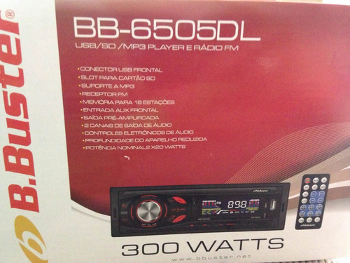 Som B-buster Mp3 Player Bb-6505dl Usb Sd Radio Fm