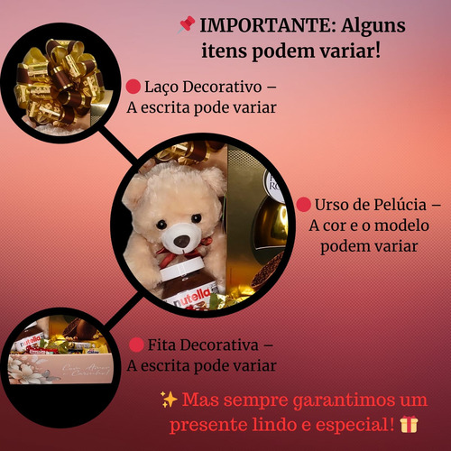 Cesta De Chocolates Com Urso Pelúcia Ideal Para Presentes G