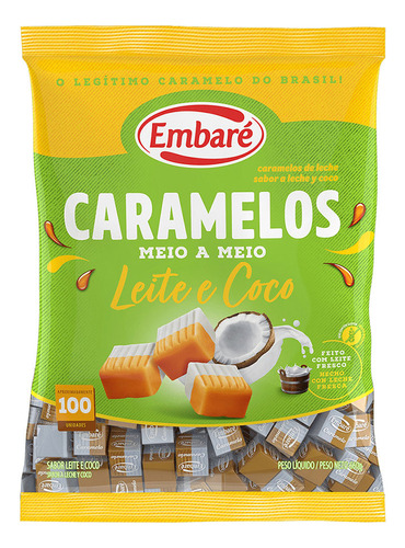 Bala Caramelos Leite E Coco 660gr - Embaré