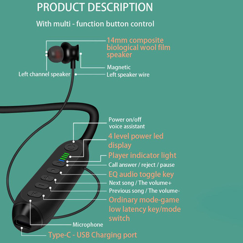 Auriculares Bluetooth Con Banda Para El Cuello De