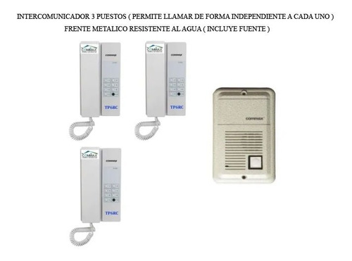 Imagen 2 de 5 de Kit 3 Porteros Intercomunicadores Commax - Tp6rc-dw2n