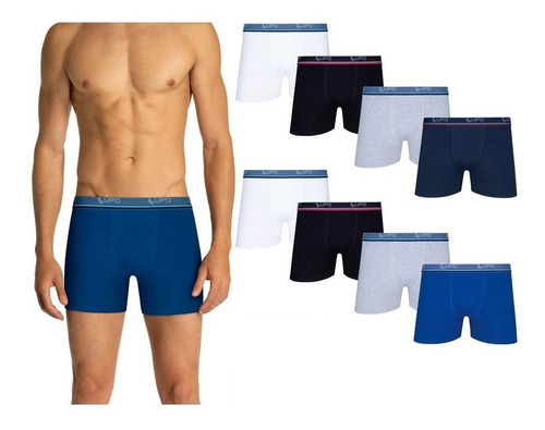 Kit Com 8 Cuecas Lupo Boxer Algodão Masculina Box Originais