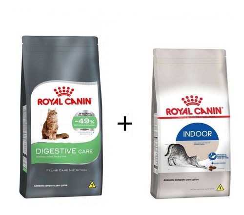 Kit Ração Gatos 400g Digestive Care + Indoor Royal Canin