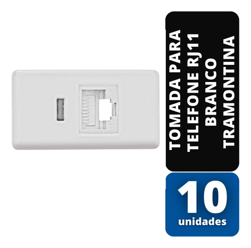 Kit C/ 10 Tomada Para Telefone Rj11 Branco Tramontina