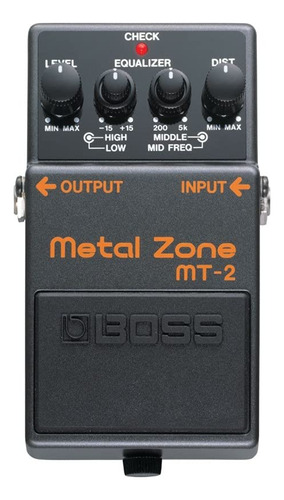 Pedal de guitarra multicolorido Boss Mt-2 Metal Zone Distortion