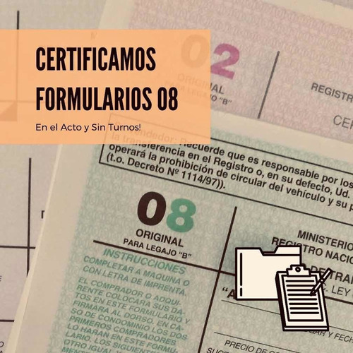 Imagen 1 de 5 de Formulario 08 + Certificación De Firma Escribano Público