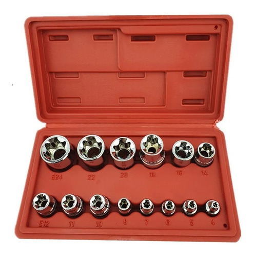 Kit Set Juego De Dados Torx Estrella Hembra 14 Piezas