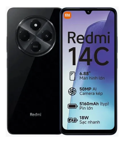 Celular Redmi 14c 4ram/256gb Android 14 Cámara 50mpx Negro