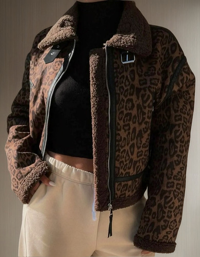 Campera Gamulan Animal Print Con Piel Sintetica-natistore