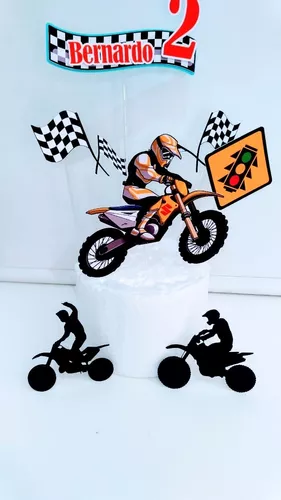 Topper Personalizado para Bolo Motoqueiro/Motocross