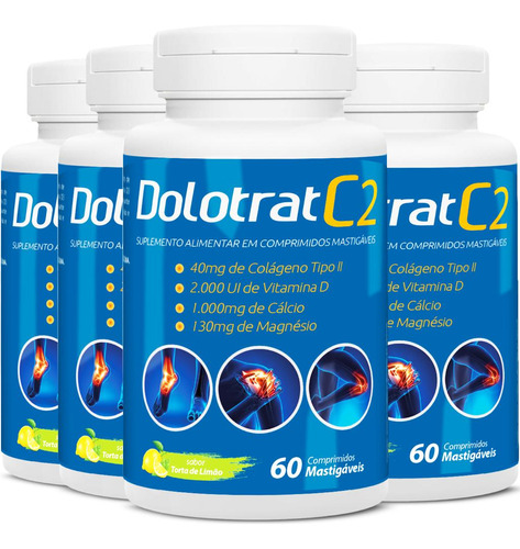 4x Dolotrat C2 Colageno Tipo 2 40mg + Vitaminas 60 Comps