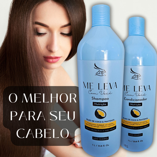 Kit Shampoo E Condicionador Óleo De Coco E Pantenol 1l Zap