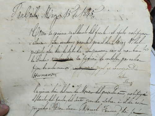 Documentos Antiguo 1845 L (Usado)