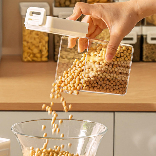 Cubo De Almacenamiento De Arroz Transparente, Reutilizable Y