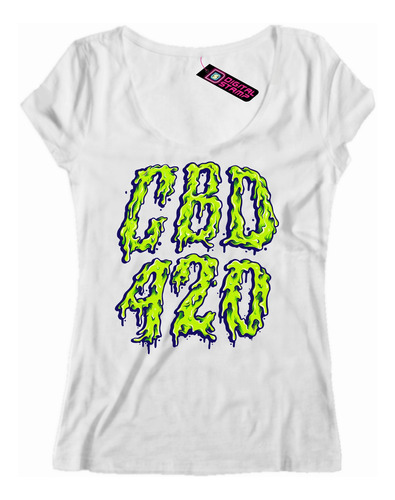 Remera Mujer Cannabis Marihuana Cbd 420 Can24 Dtg Premium