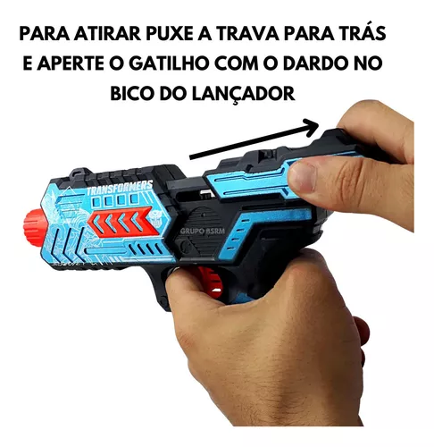 Pistola Lança Dardos Eva Brinquedo Arminha + 3 Dardos + Alvo