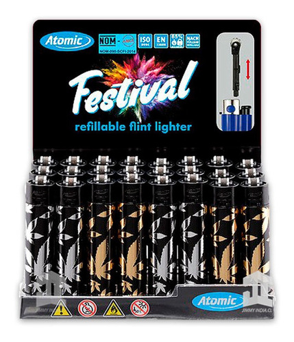 Encendedores Hoja Dorada 24 Und- Distribuidor Oficial Atomic