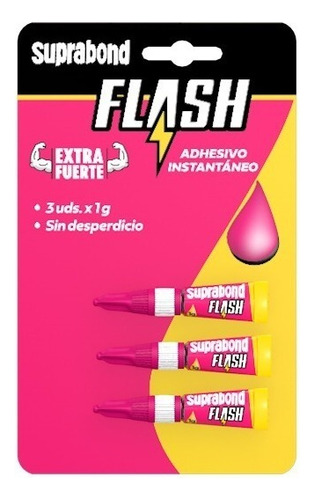 Adhesivo Instantáneo Suprabond Flash 3-en-1 Sin Desperdicio Color Transparente