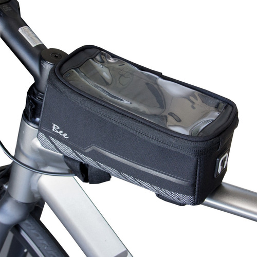 Bolso Porta Celular Delantero Bicicleta Para Manillar Cuadro Salida De Audio Abrojos