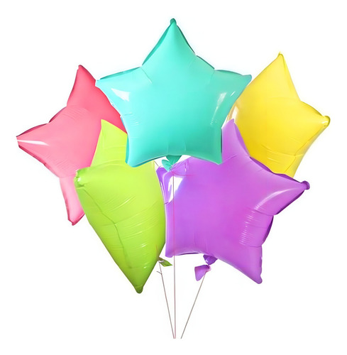 Globos Estrellas Multicolor Pastel 46cm X10u