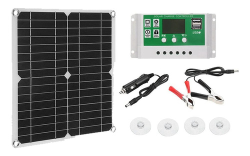 Kit De Panel Solar De 12 W, Cargador De Batería De 50 A Y 12
