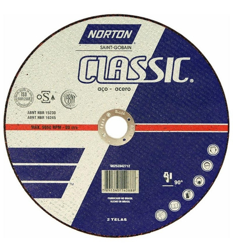 Disco De Corte Aço Carb Norton Classic Ar 254 254x3,2x25