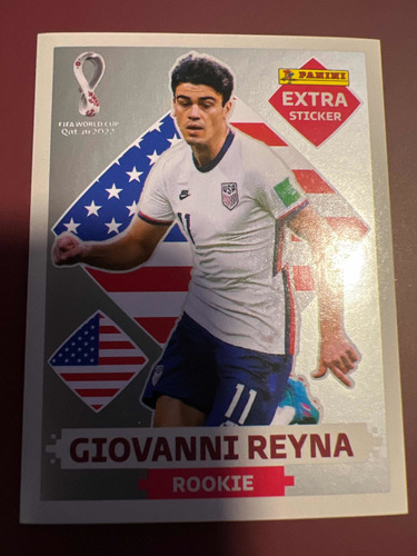 Lámina Panini Extra Sticker Plata Giovanni Reyna Silver