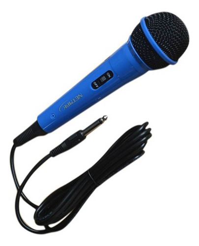 Microfono Dinamico Pc Netmak Mc7 Cable 2mts Multiuso Karaoke Color Azul