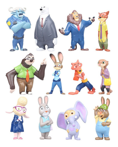 12pcs Zootopia Zootropolis Judy Hopps Nick Wilde Figura Mode